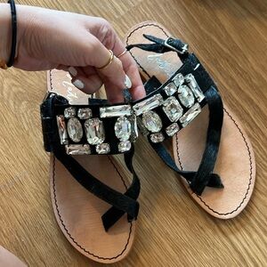 Matisse Black Sandals with Rhinestones (Size 7, NWOT)